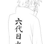 Coloriage Kakashi Hatake en 6eme hokage