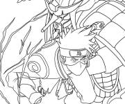 Coloriage Kakashi Hatake en action