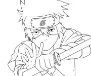 Coloriage Kakashi Hatake en attaquant