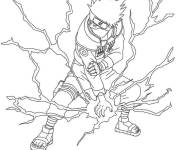 Coloriage Kakashi Hatake en boule d'&eacute;nergie