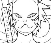 Coloriage Kakashi Hatake en masque ops