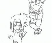 Coloriage Kakashi Hatake et Sakura