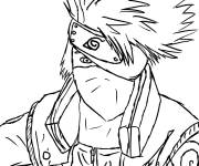 Coloriage Kakashi Hatake h&eacute;ros de l'anime de Naruto