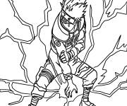 Coloriage Kakashi Hatake lance l'attaque de la foudre