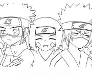 Coloriage Kakashi Hatake, Obito et Rin kawaii