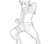 Coloriage Kakashi pose offensif