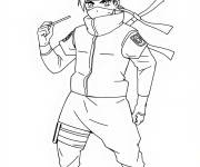 Coloriage Kakashi pr&ecirc;t pour lancer son attaque