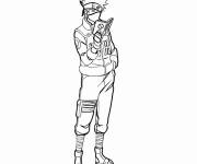 Coloriage Kakashi profite de son temps pour lire