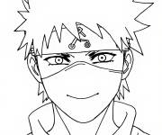 Coloriage Kakashi qui sourit en masque
