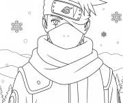 Coloriage Kakashi sous la neige