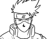 Coloriage L'h&eacute;ros Kakashi Hatake de l'anime Naruto