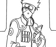 Coloriage Le ninja Hatake Kakashi tenant un livre