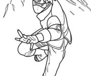 Coloriage Le ninja Kakashi en position de combat