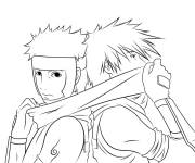 Coloriage Les amis Yamato et Kakashi