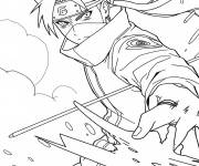 Coloriage Ma&icirc;tre ninja Kakashi au combat