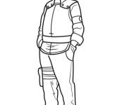 Coloriage et dessins gratuit Ninja Kakashi d&eacute;contract&eacute; dans son uniforme à imprimer