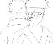 Coloriage et dessins gratuit Obito et Kakashi de l'anime à imprimer