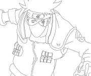 Coloriage Page de Kakashi de l'anime en noir et blanc