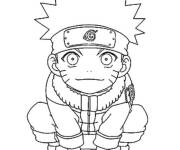 Coloriage Petit Kakashi assis
