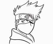 Coloriage et dessins gratuit Regard d&eacute;cisif de Kakashi Hatake à imprimer