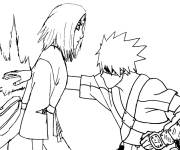 Coloriage Rin contre Kakashi