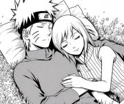 Coloriage Rin Nohara dort &agrave; c&ocirc;t&eacute; de Hatake Kakashi