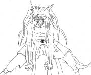 Coloriage Sc&egrave;ne de Hatake Kakashi offensif