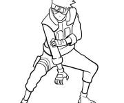 Coloriage Simple illustration Kakashi en action