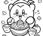 Coloriage Chef Kirby &agrave; la cuisine