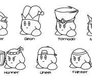 Coloriage Diff&eacute;rentes illustrations de Kirby