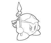 Coloriage Guerrier Kirby avec &eacute;toile sur la t&ecirc;te 