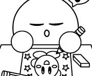 Coloriage et dessins gratuit Kirby aime dessiner à imprimer