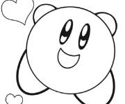 Coloriage Kirby amoureux pour enfant