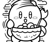 Coloriage Kirby apporte des &oelig;ufs