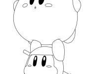Coloriage Kirby avec son ami