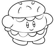 Coloriage et dessins gratuit Kirby Burger mignon à imprimer