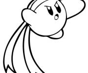 Coloriage Kirby comme guerrier japonais