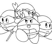 Coloriage Kirby comme tortue ninja