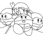 Coloriage Kirby comme tortue ninja