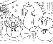 Coloriage Kirby d'anim&eacute; japonais