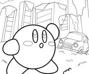 Coloriage Kirby dans la ville de Wasteland