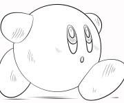 Coloriage Kirby en aidant ses amis