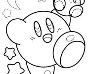 Coloriage Kirby en volant dans le ciel