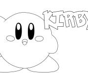 Coloriage Kirby en vous saluant