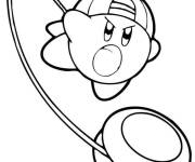 Coloriage Kirby lance le yo-yo
