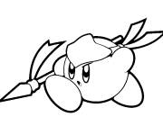 Coloriage et dessins gratuit Kirby pendant la bataille &eacute;pique à imprimer