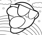 Coloriage et dessins gratuit Kirby portant des lunettes solaires en arc en ciel à imprimer