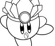 Coloriage Kirby portant une couronne
