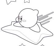 Coloriage Kirby se pr&eacute;cipite pour aider ses amis