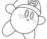 Coloriage Kirby Super Mario facile